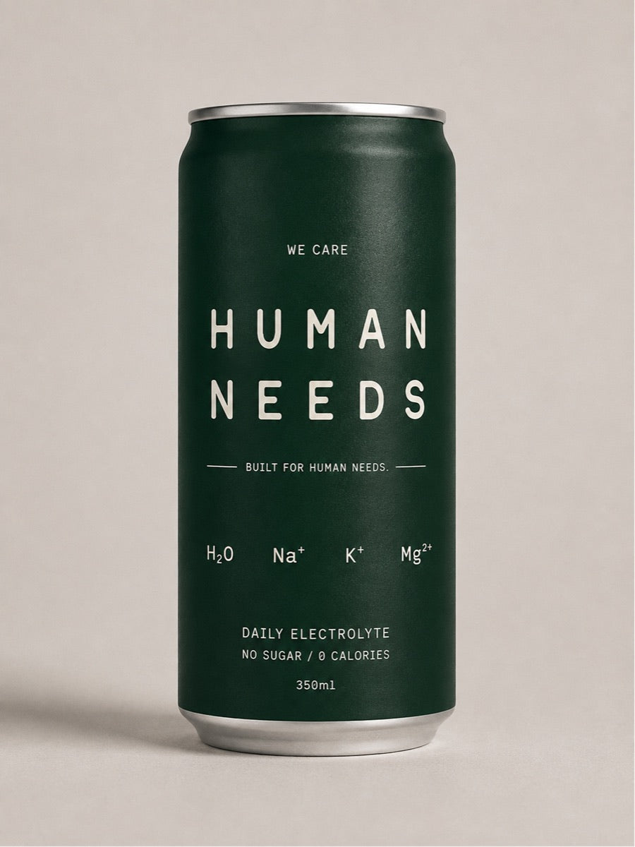 HUMAN NEEDS 缶のモックアップ（深緑）